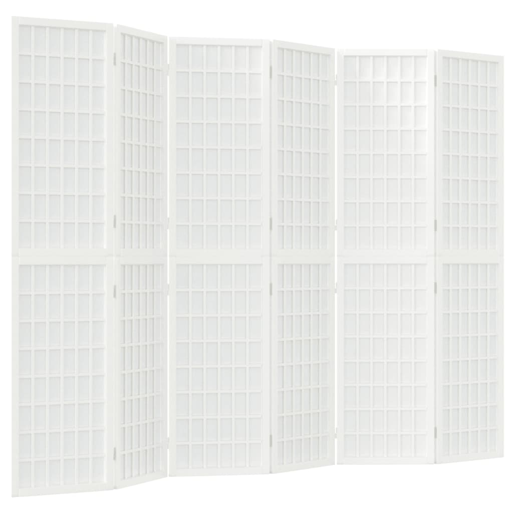 vidaXL Składany parawan 6-panelowy, styl japoński, 240x170 cm, biały