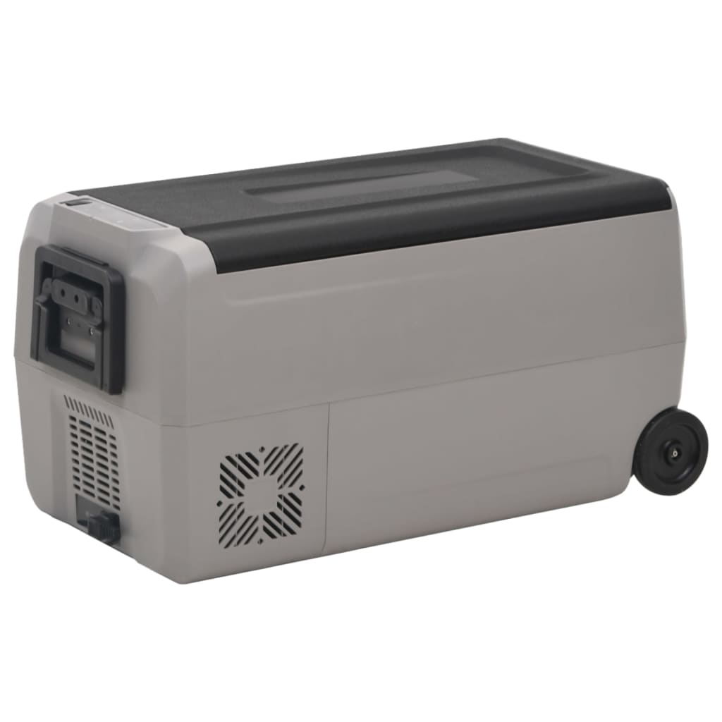 vidaXL Lodówka na kółkach, z uchwytem, czarno-szara, 36 L, PP i PE