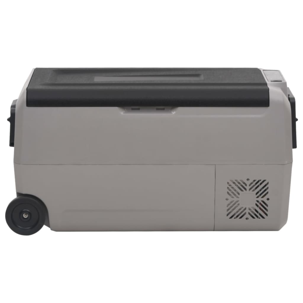 vidaXL Lodówka na kółkach, z uchwytem, czarno-szara, 36 L, PP i PE