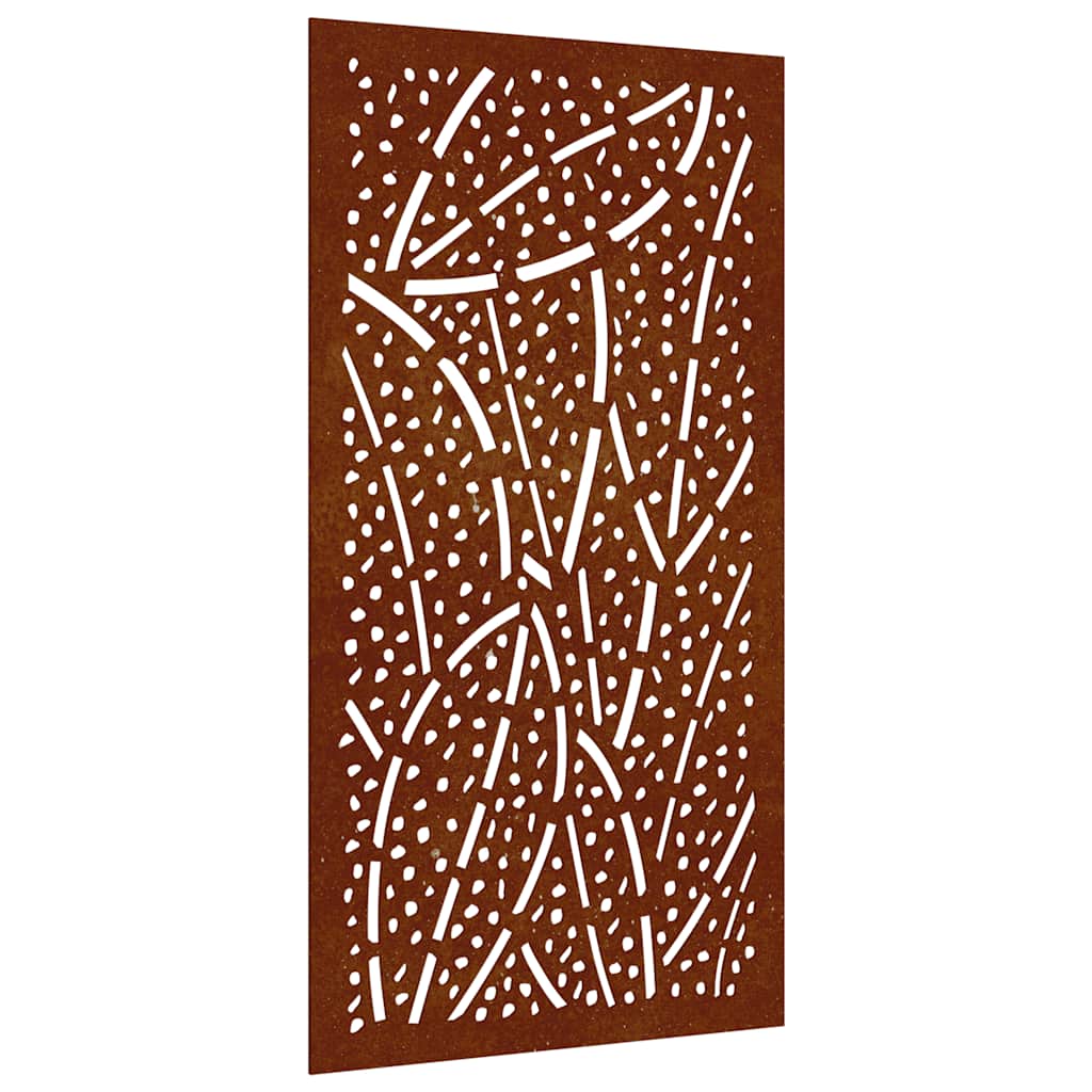 vidaXL Ogrodowa dekoracja ścienna, 105x55 cm, stal kortenowska, liście
