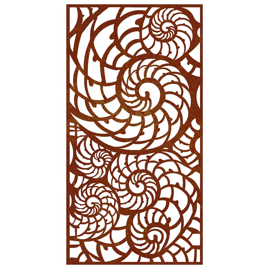 vidaXL Ogrodowa dekoracja ścienna, 105x55 cm, stal kortenowska, muszle