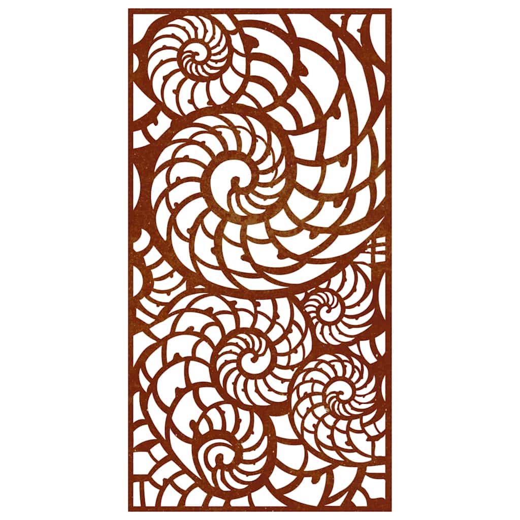 vidaXL Ogrodowa dekoracja ścienna, 105x55 cm, stal kortenowska, muszle