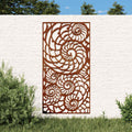 vidaXL Ogrodowa dekoracja ścienna, 105x55 cm, stal kortenowska, muszle