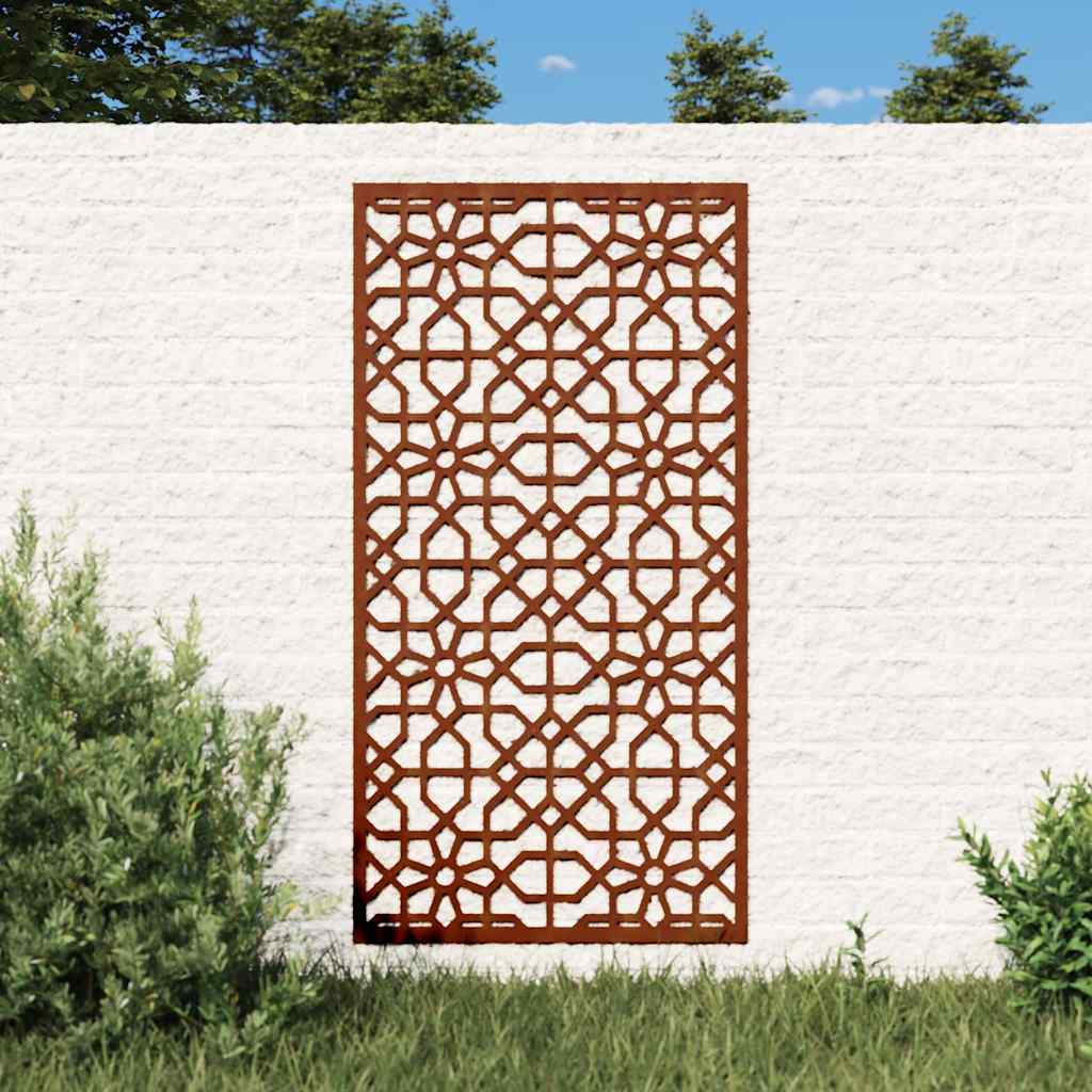vidaXL Ogrodowa dekoracja ścienna, 105x55 cm, stal kortenowska