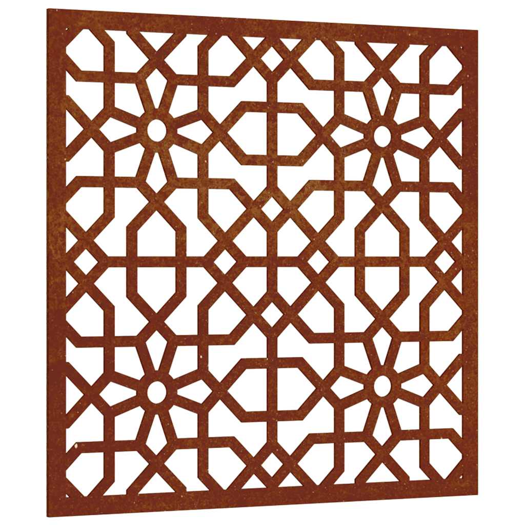 vidaXL Ogrodowa dekoracja ścienna, 55x55 cm, stal kortenowska