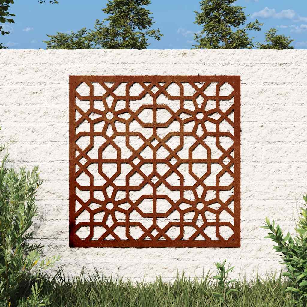 vidaXL Ogrodowa dekoracja ścienna, 55x55 cm, stal kortenowska