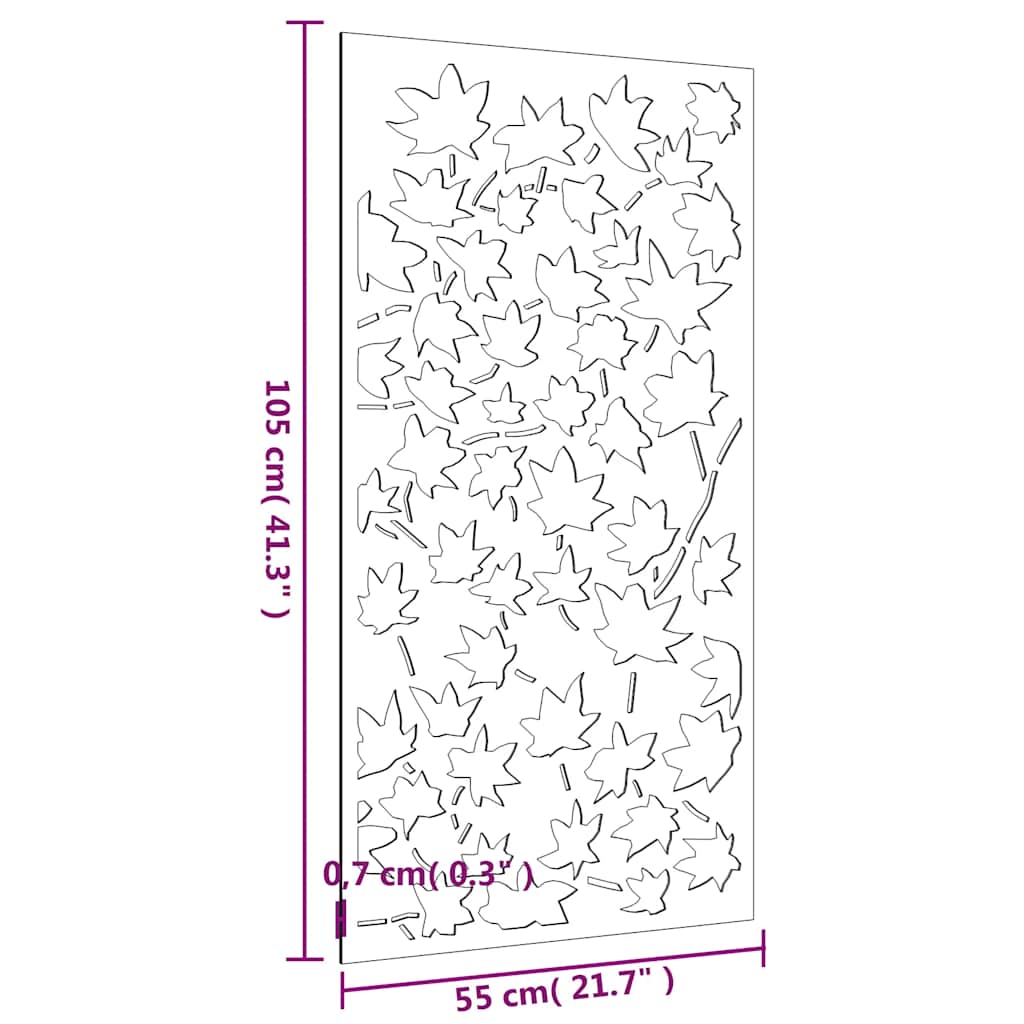 vidaXL Ogrodowa dekoracja ścienna, 105x55 cm, stal kortenowska, klon