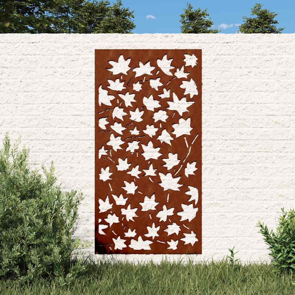 vidaXL Ogrodowa dekoracja ścienna, 105x55 cm, stal kortenowska, klon