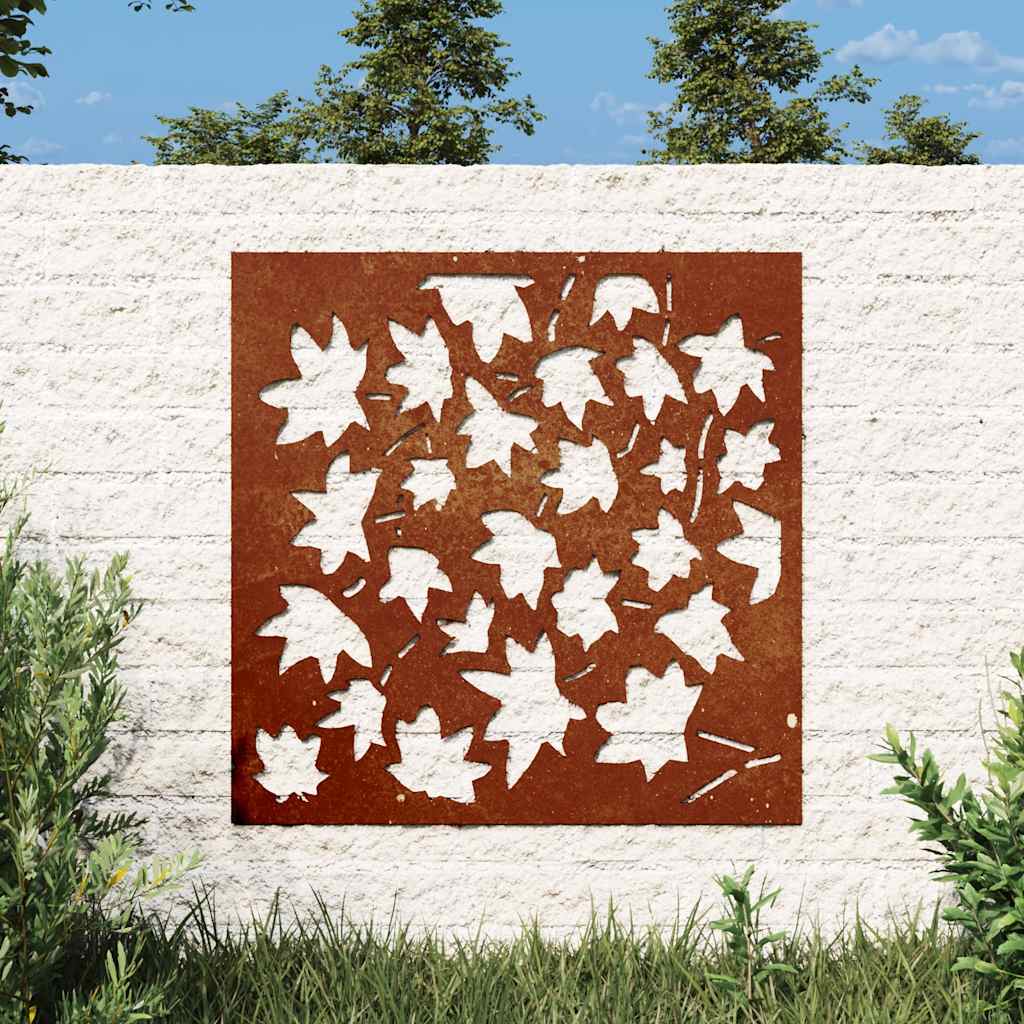 vidaXL Ogrodowa dekoracja ścienna, 55x55 cm, stal kortenowska, klon