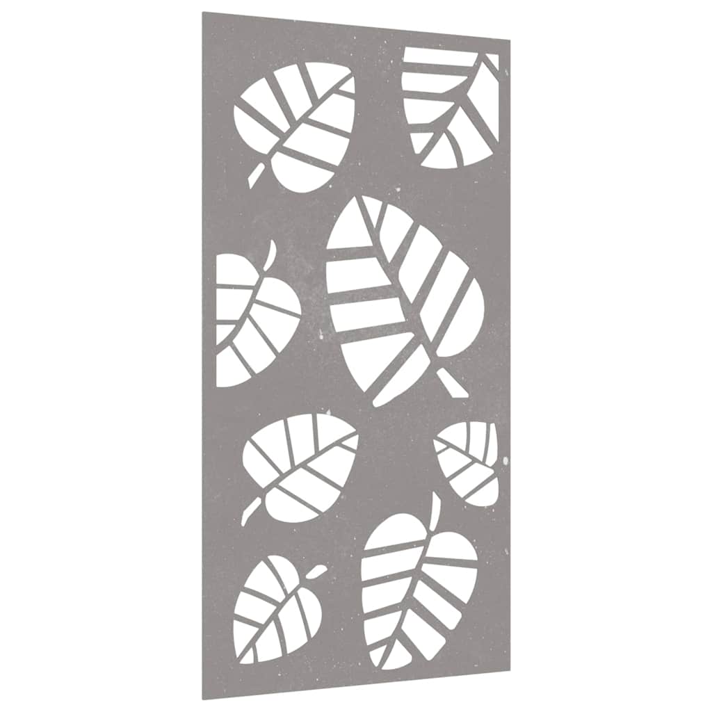 vidaXL Ogrodowa dekoracja ścienna, 105x55 cm, stal kortenowska, liście