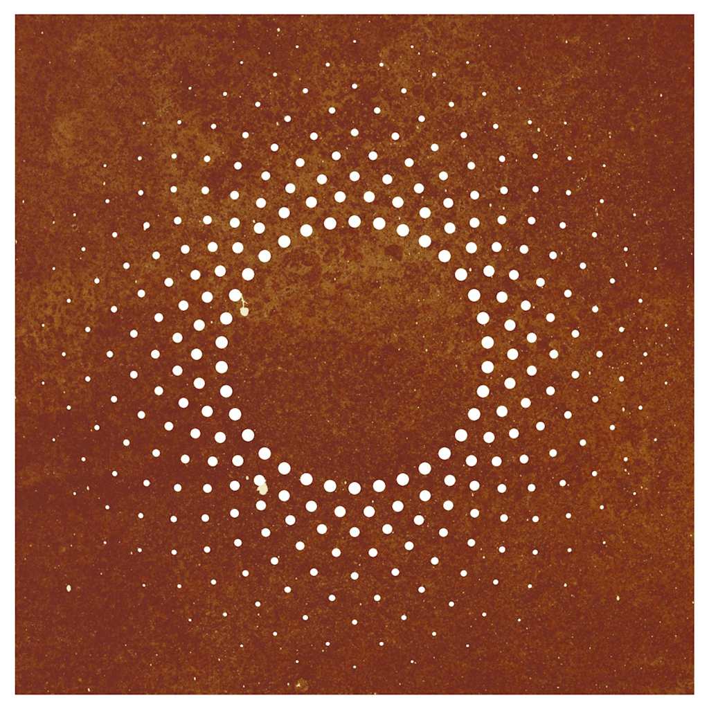 vidaXL Ogrodowa dekoracja ścienna, 55x55 cm, stal kortenowska, słońce