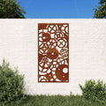 vidaXL Ogrodowa dekoracja ścienna, 105x55cm, stal kortenowska, zębatki