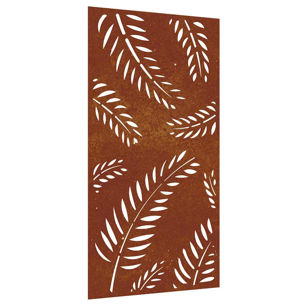 vidaXL Ogrodowa dekoracja ścienna, 105x55 cm, stal kortenowska, liście