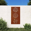 vidaXL Ogrodowa dekoracja ścienna, 105x55 cm, stal kortenowska, liście