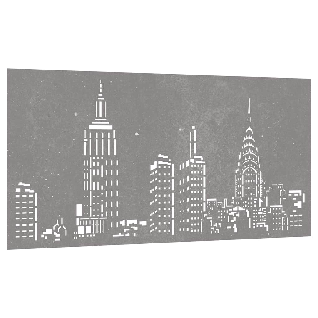 vidaXL Ogrodowa dekoracja ścienna, 105x55 cm, stal kortenowska, miasto