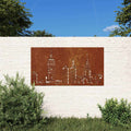 vidaXL Ogrodowa dekoracja ścienna, 105x55 cm, stal kortenowska, miasto