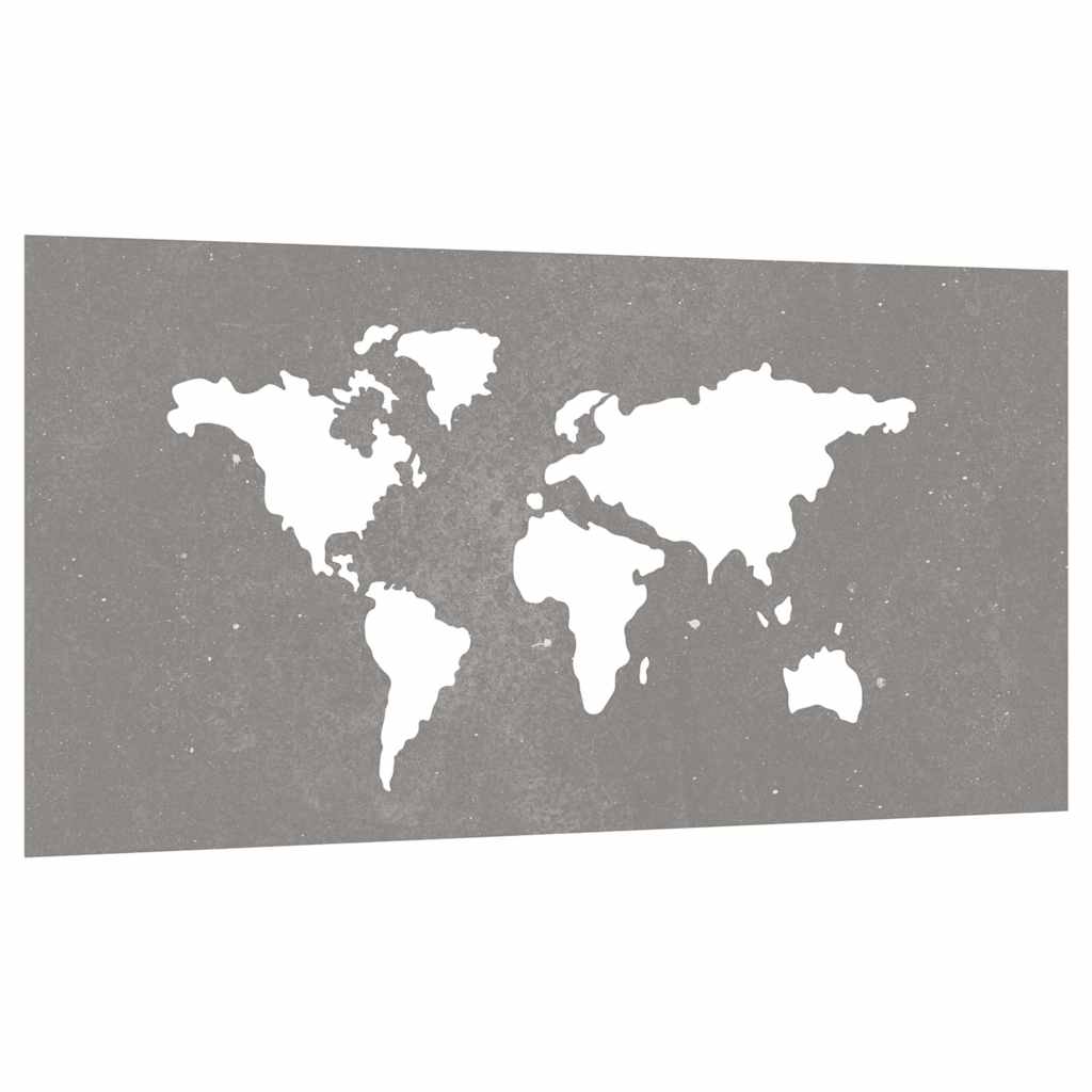 vidaXL Ogrodowa dekoracja ścienna, 105x55 cm, stal kortenowska, mapa