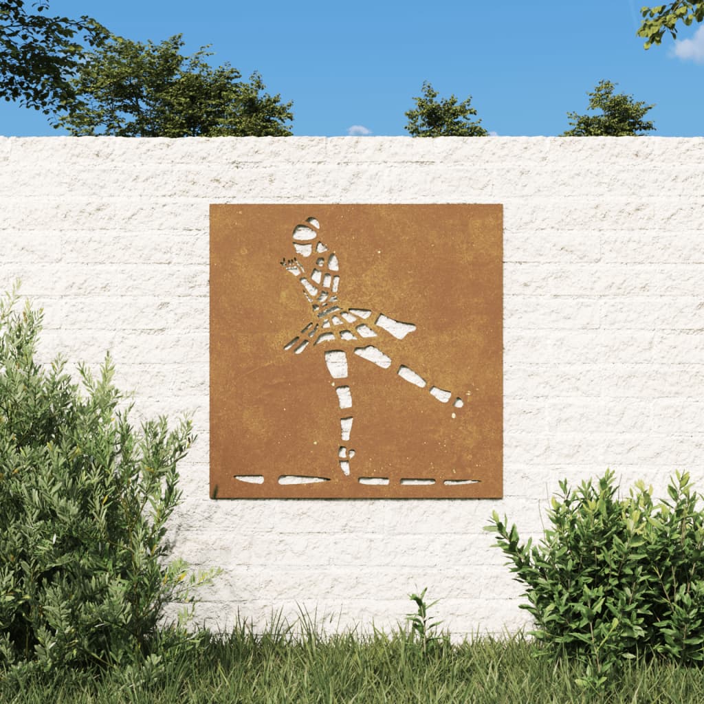 vidaXL Ogrodowa dekoracja ścienna, 55x55 cm, stal kortenowska, balet