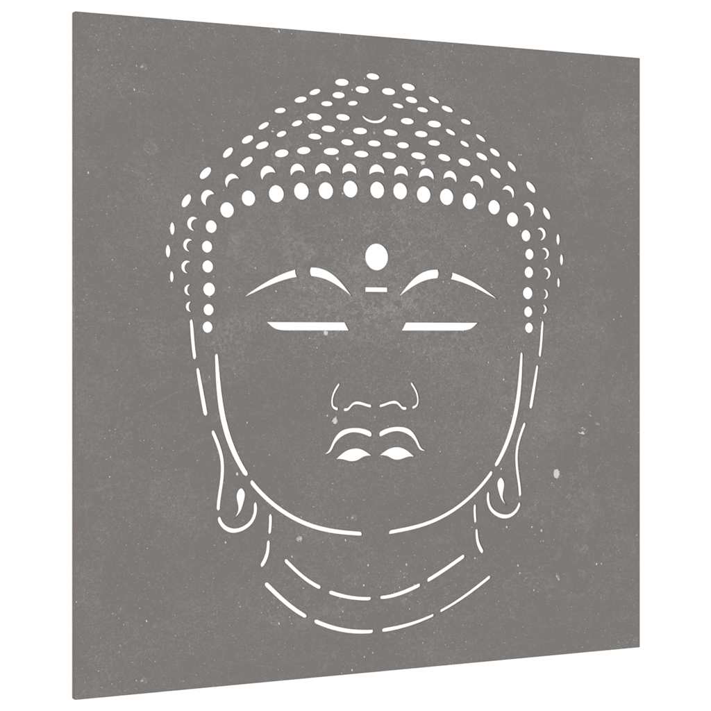 vidaXL Ogrodowa dekoracja ścienna, 55x55 cm, stal kortenowska, Budda