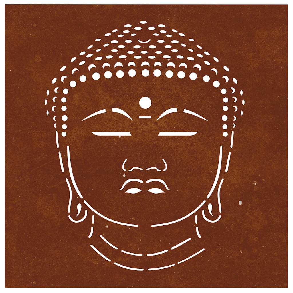 vidaXL Ogrodowa dekoracja ścienna, 55x55 cm, stal kortenowska, Budda