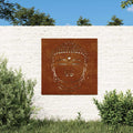 vidaXL Ogrodowa dekoracja ścienna, 55x55 cm, stal kortenowska, Budda