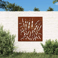 vidaXL Ogrodowa dekoracja ścienna, 55x55 cm, stal kortenowska, trawa