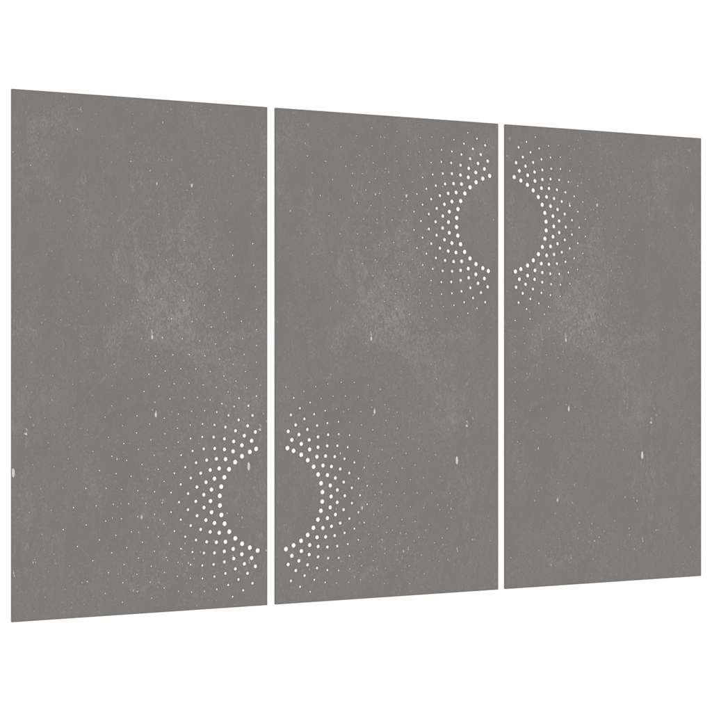 vidaXL Ogrodowa dekoracja ścienna, 3 cz., 105x55 cm, stal kortenowska