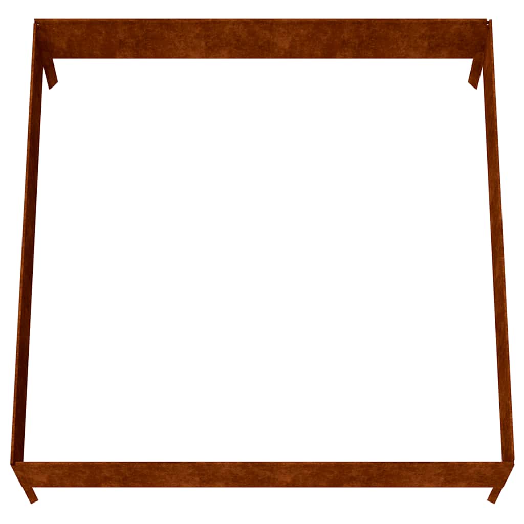 vidaXL Podwyższona donica, 100x100x33,5 cm, stal kortenowska