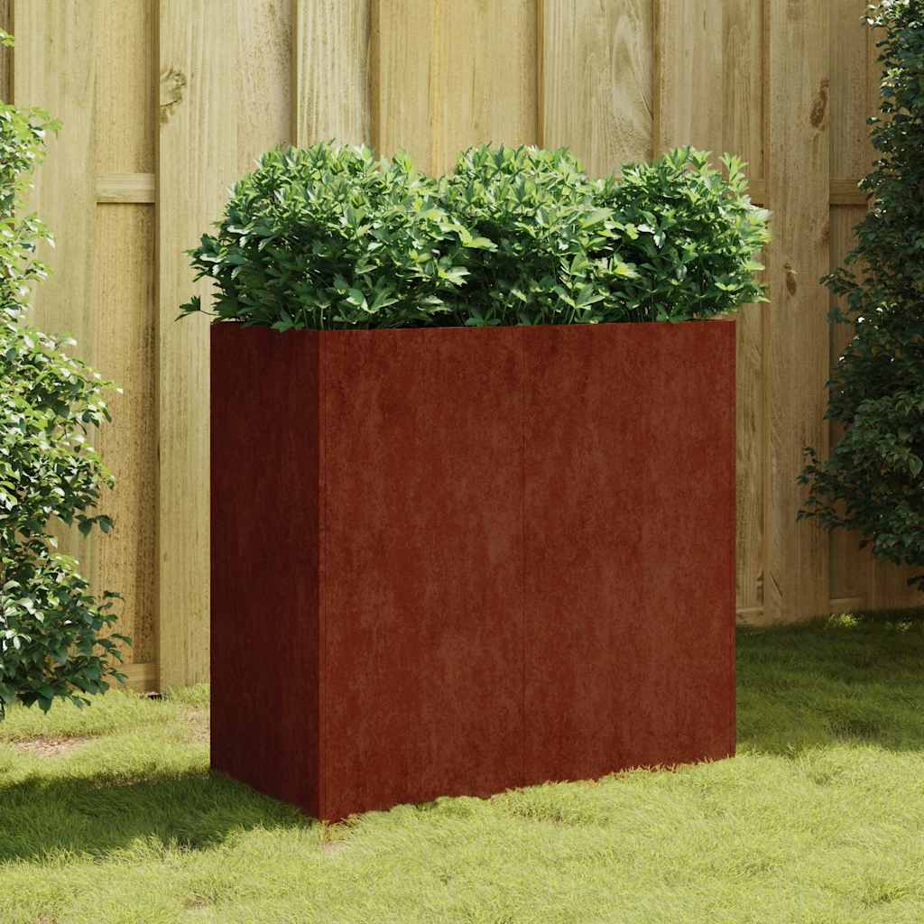 vidaXL Donica, 80x40x80 cm, stal kortenowska