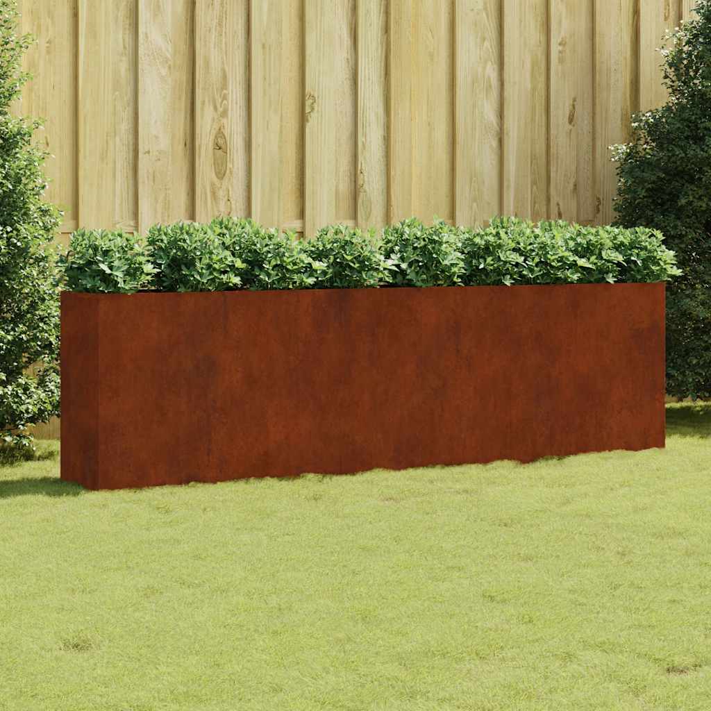 vidaXL Podwyższona donica, 280x40x80 cm, stal kortenowska