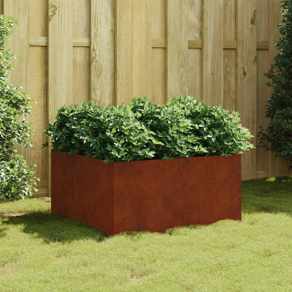 vidaXL Donica, 80x80x40 cm, stal kortenowska