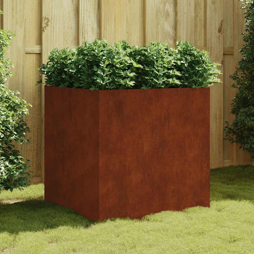 vidaXL Donica, 80x80x80 cm, stal kortenowska