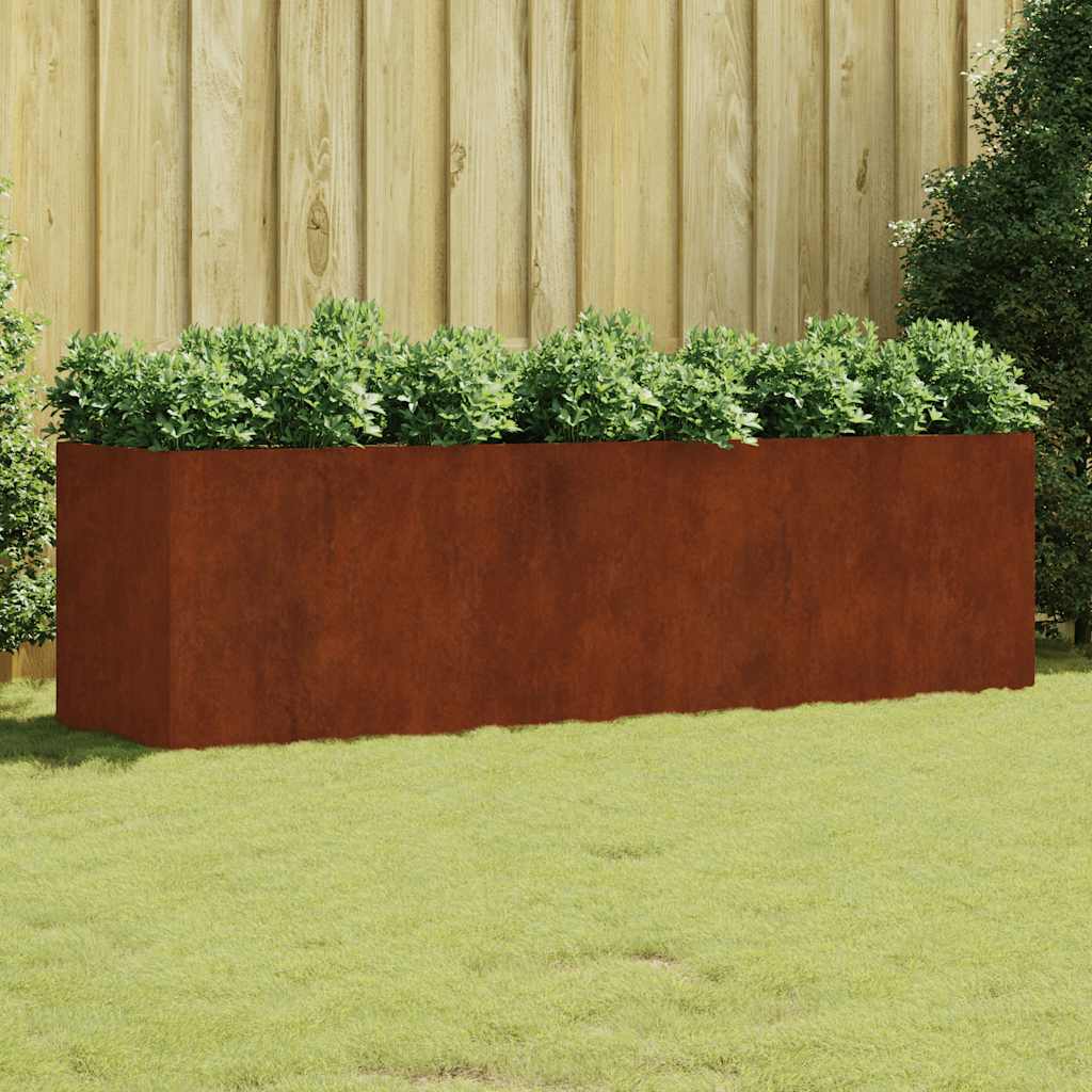 vidaXL Podwyższona donica, 280x80x80 cm, stal kortenowska