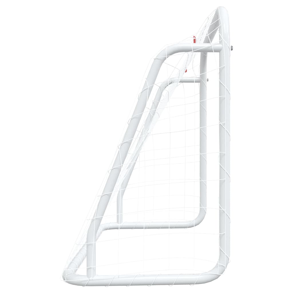 vidaXL Bramka piłkarska z siatką, biała 125x96x60 cm, stal i poliester