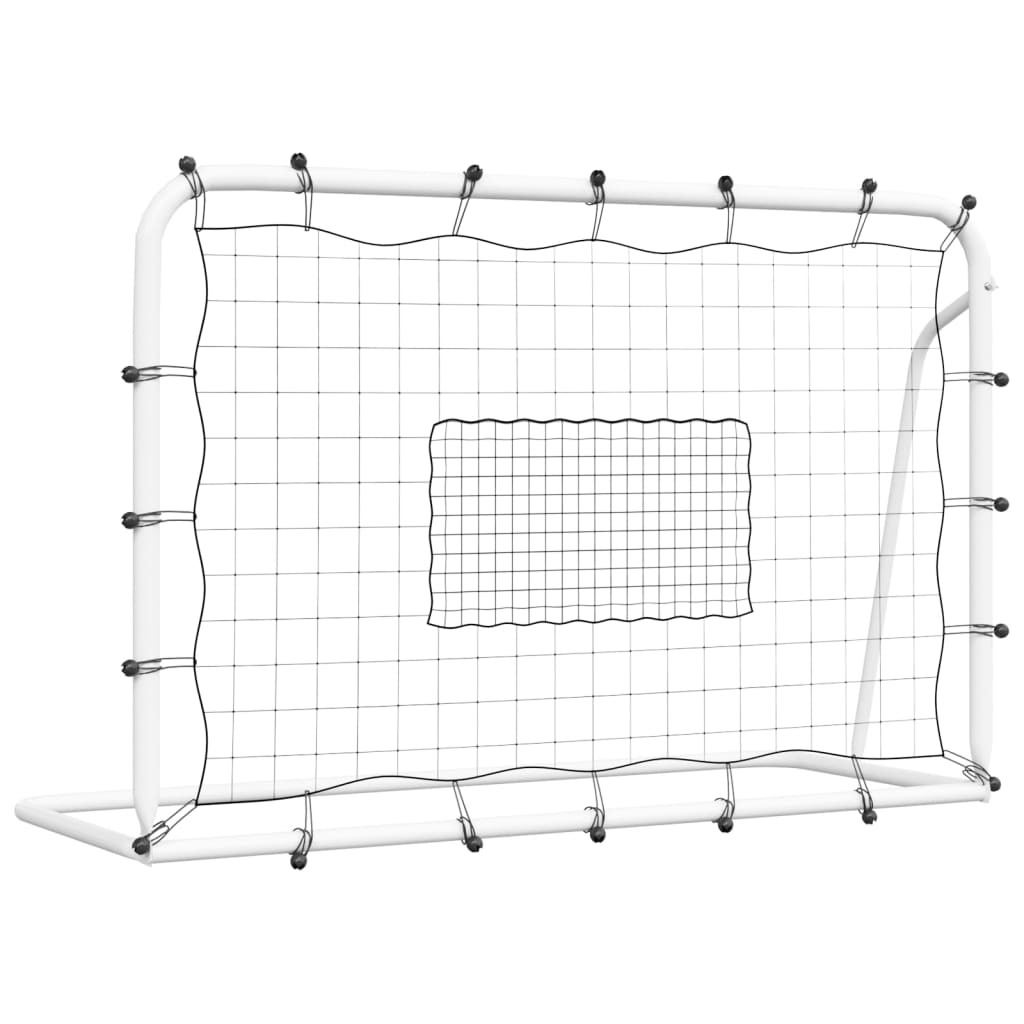 vidaXL Rebounder do piłki nożnej, biało-czarny, 184x61x123 cm, stal/PE