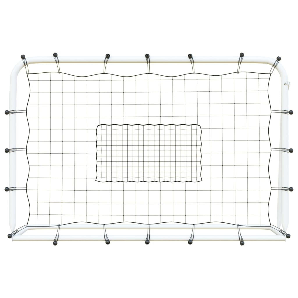 vidaXL Rebounder do piłki nożnej, biało-czarny, 184x61x123 cm, stal/PE