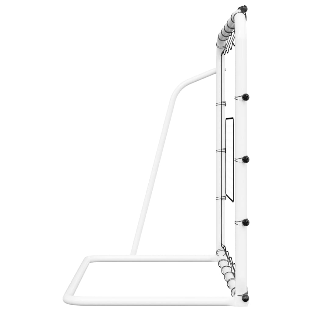 vidaXL Rebounder do piłki nożnej, biało-czarny, 184x61x123 cm, stal/PE