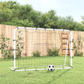 vidaXL Rebounder do piłki nożnej, biało-czarny, 184x61x123 cm, stal/PE