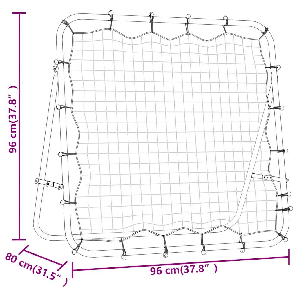 vidaXL Regulowany rebounder piłkarski, 96x80x96 cm, stali i PE