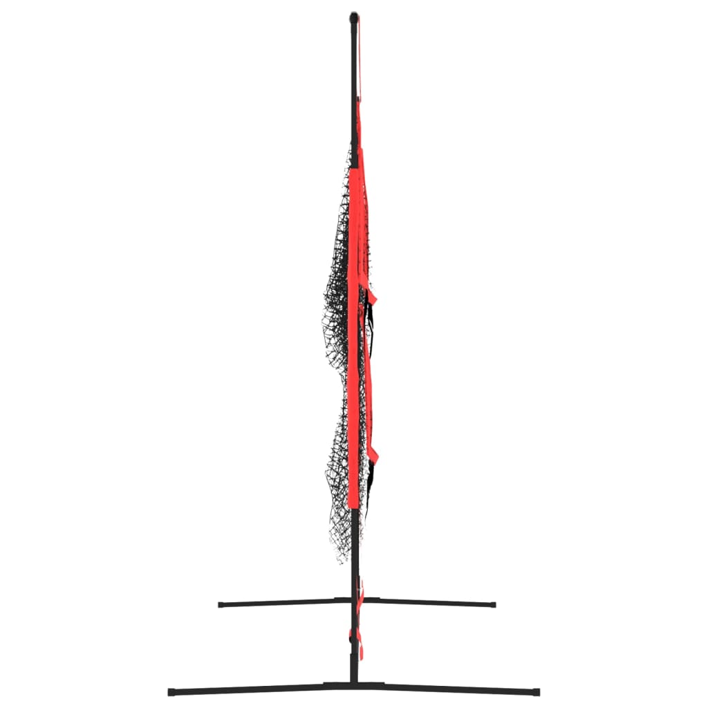 vidaXL Przenośna siatka do baseballa, czarno-czerwona, 183x105x183 cm