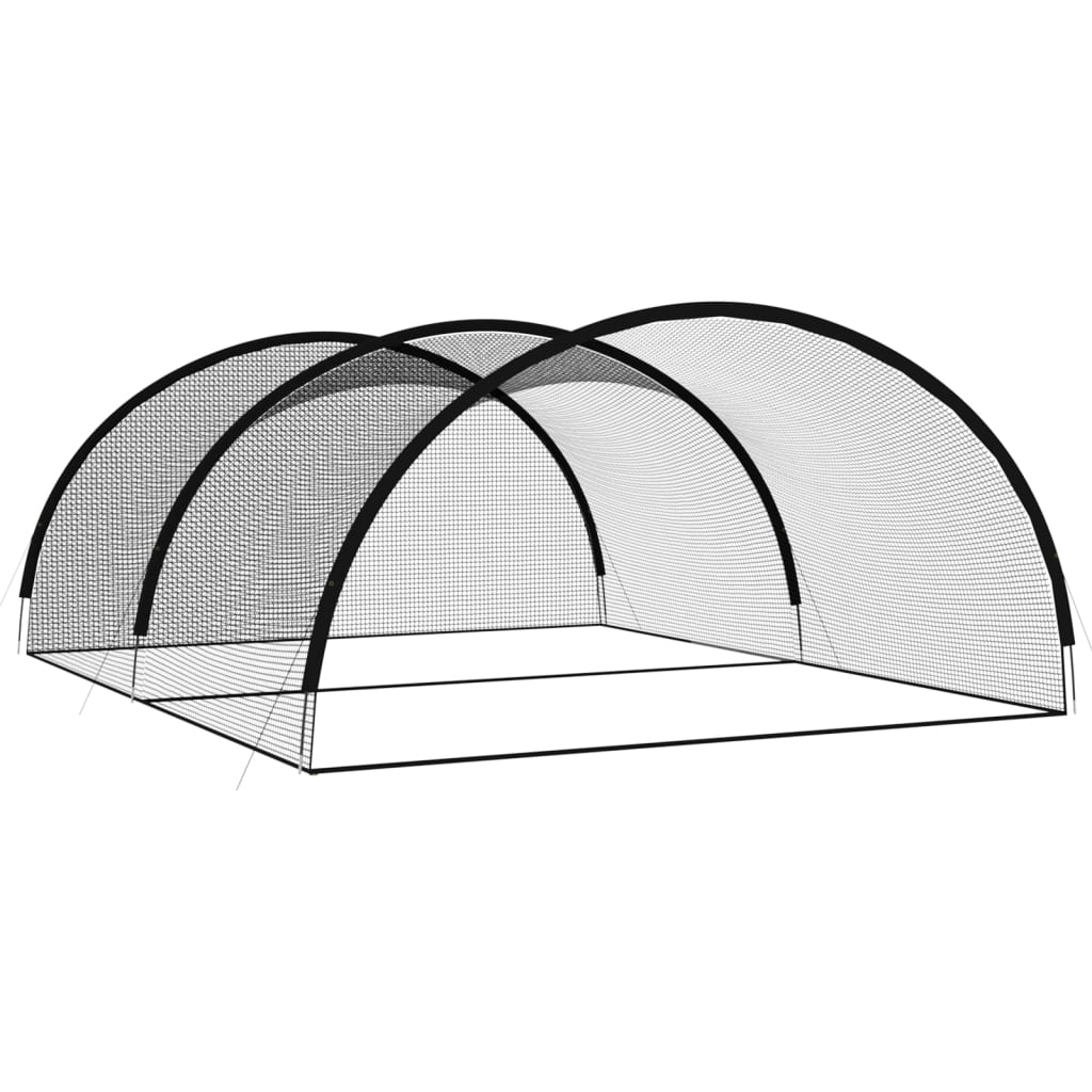 vidaXL Siatka do treningu uderzeń w baseballu, czarna, 600x400x250 cm