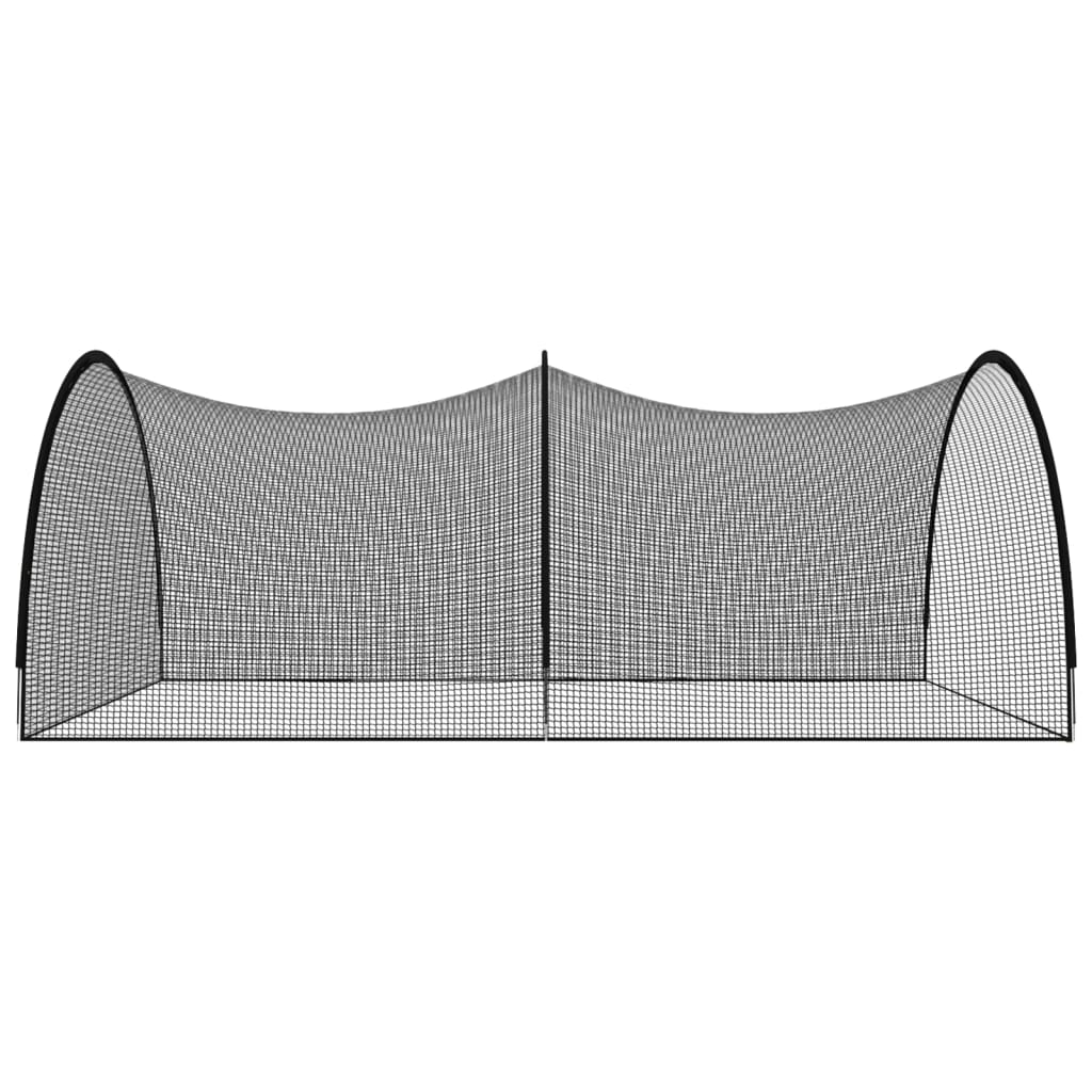 vidaXL Siatka do treningu uderzeń w baseballu, czarna, 600x400x250 cm