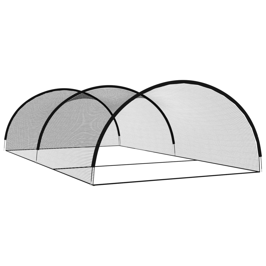 vidaXL Siatka do treningu uderzeń w baseballu, czarna, 900x400x250 cm
