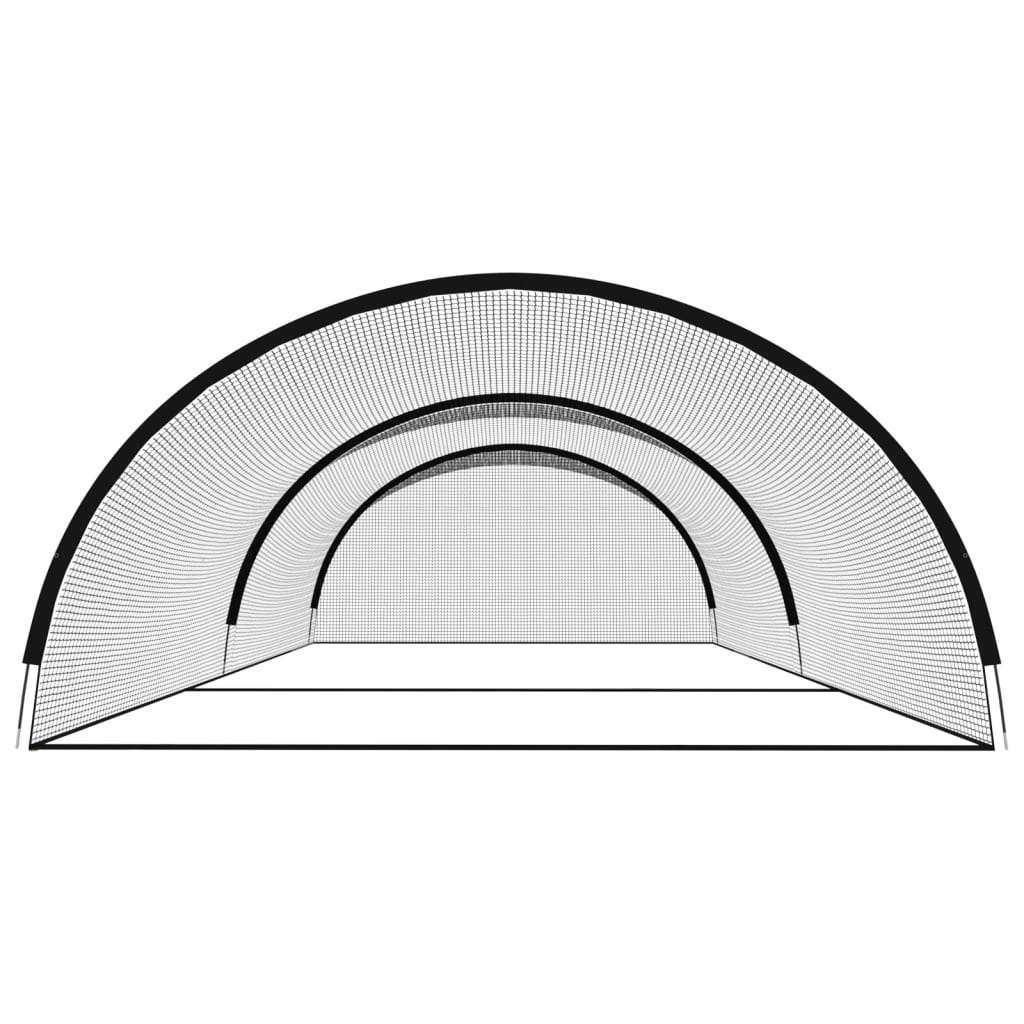 vidaXL Siatka do treningu uderzeń w baseballu, czarna, 900x400x250 cm