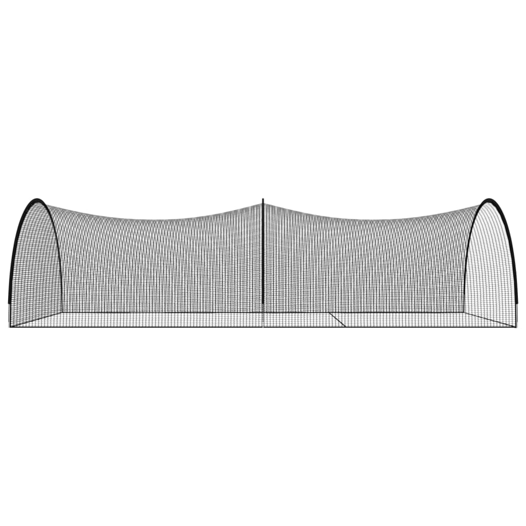vidaXL Siatka do treningu uderzeń w baseballu, czarna, 900x400x250 cm