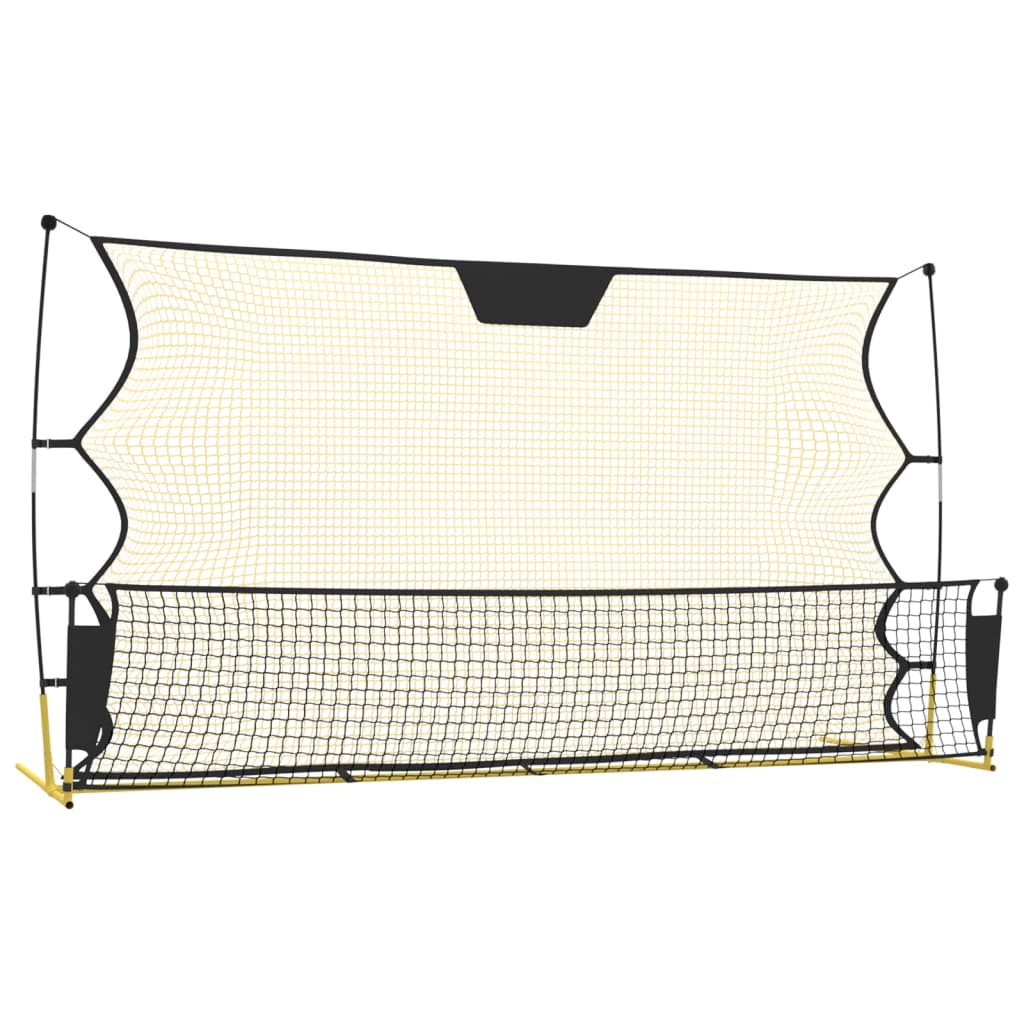 vidaXL Rebounder piłkarski, czarno-żółty, 183x85x120 cm, poliester