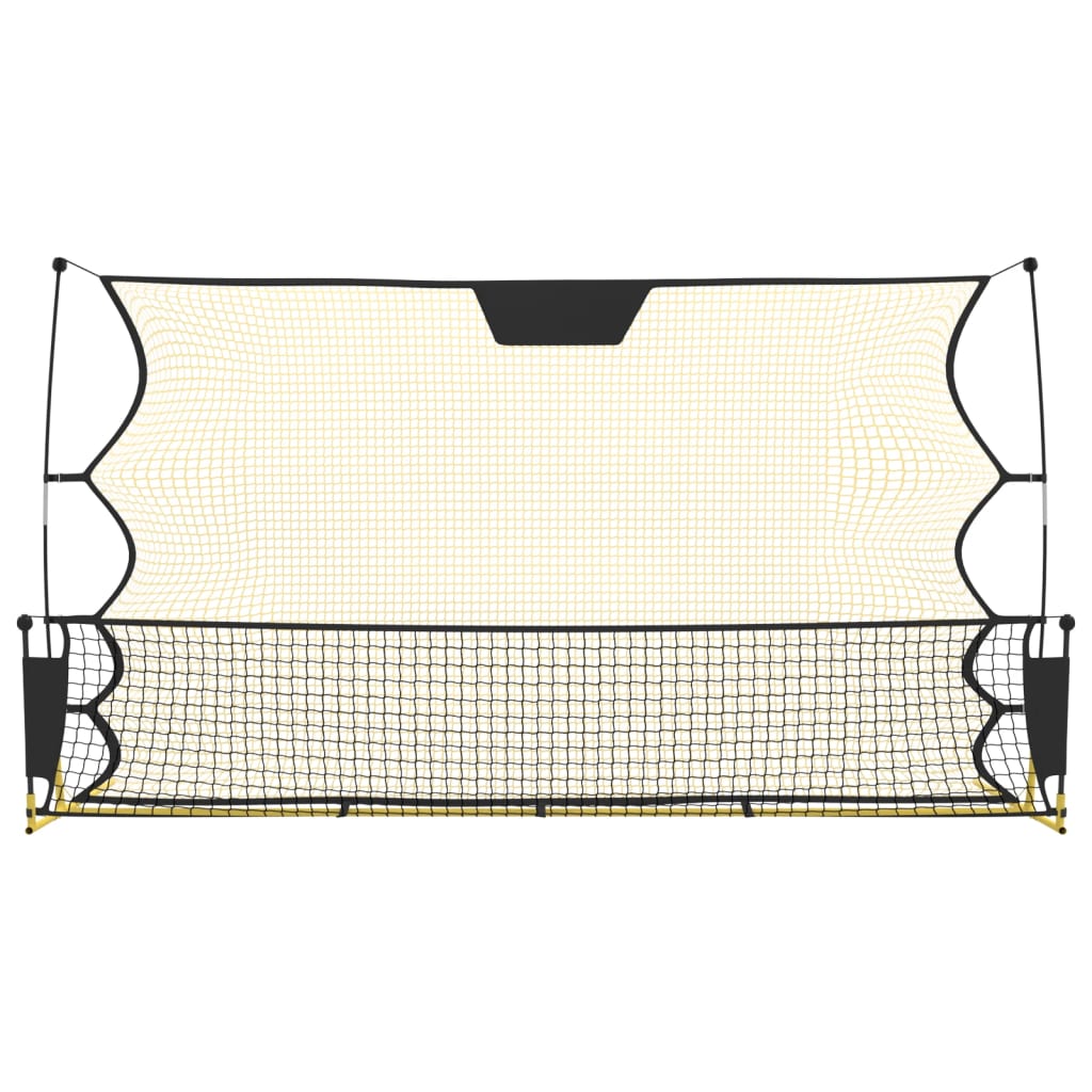 vidaXL Rebounder piłkarski, czarno-żółty, 183x85x120 cm, poliester