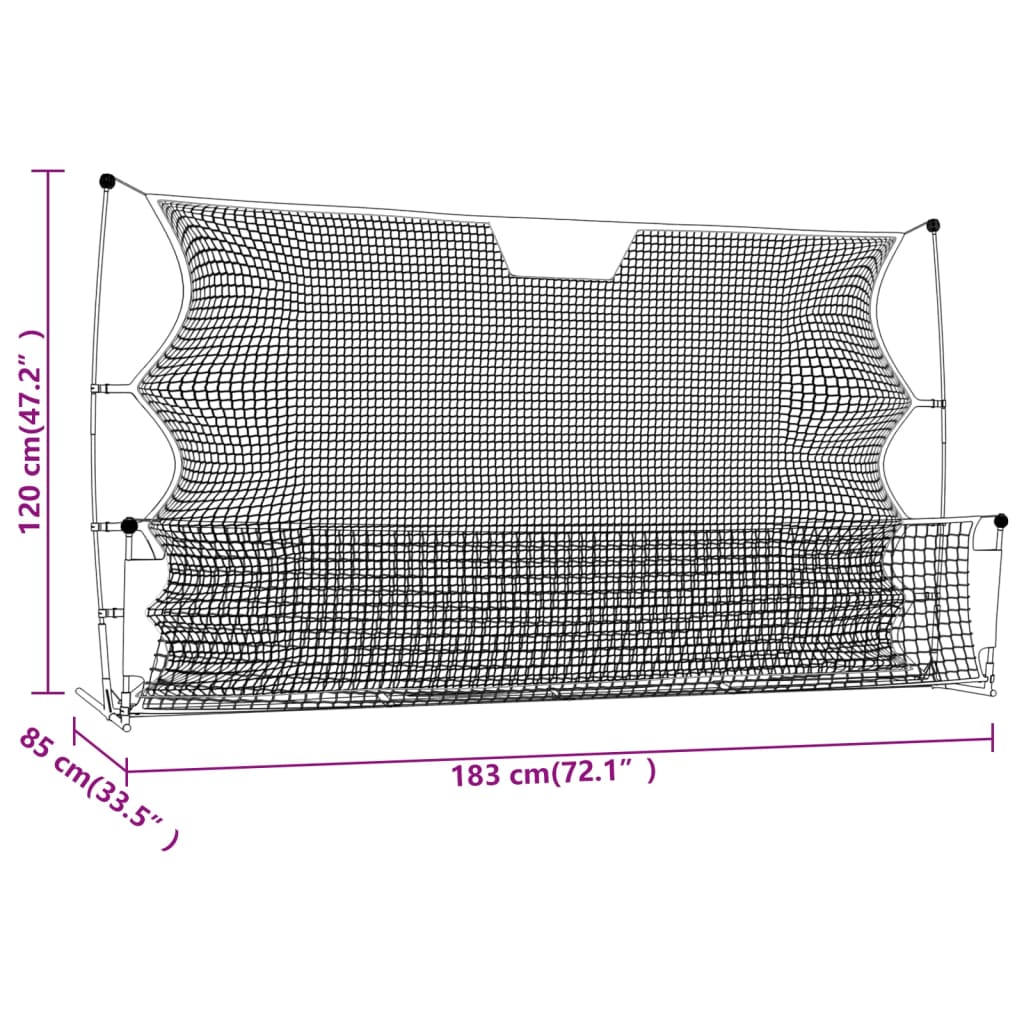 vidaXL Rebounder piłkarski, czarno-żółty, 183x85x120 cm, poliester