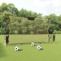 vidaXL Rebounder piłkarski, czarno-żółty, 183x85x120 cm, poliester