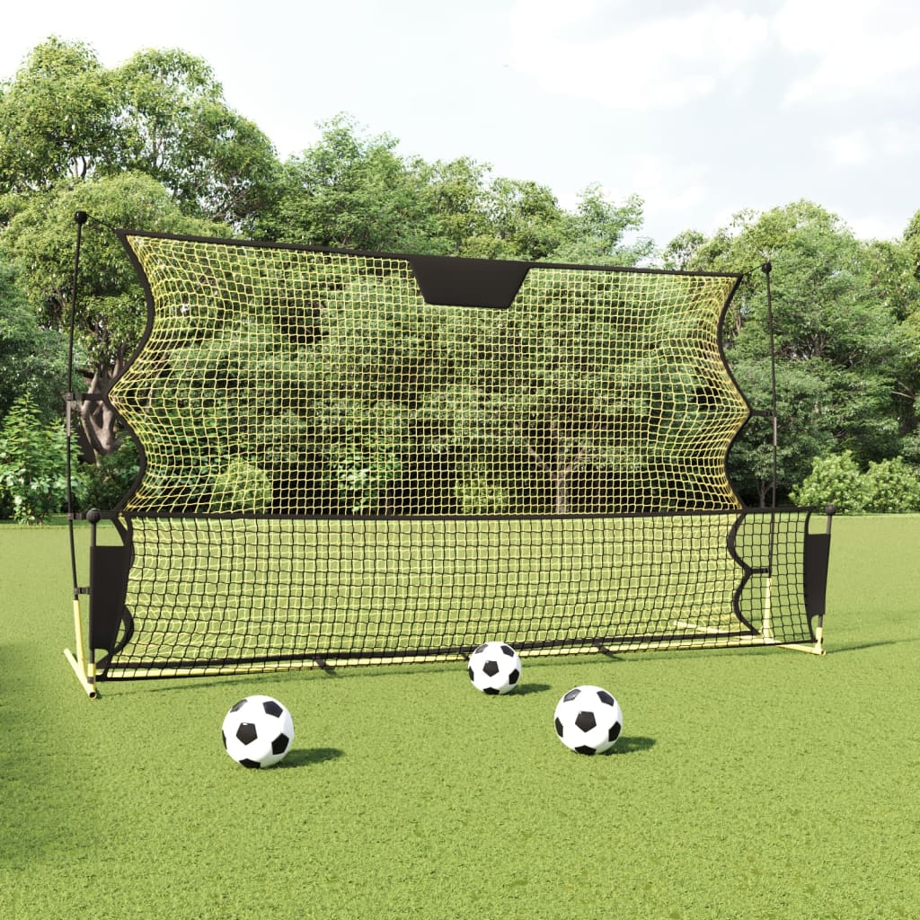 vidaXL Rebounder piłkarski, czarno-żółty, 183x85x120 cm, poliester